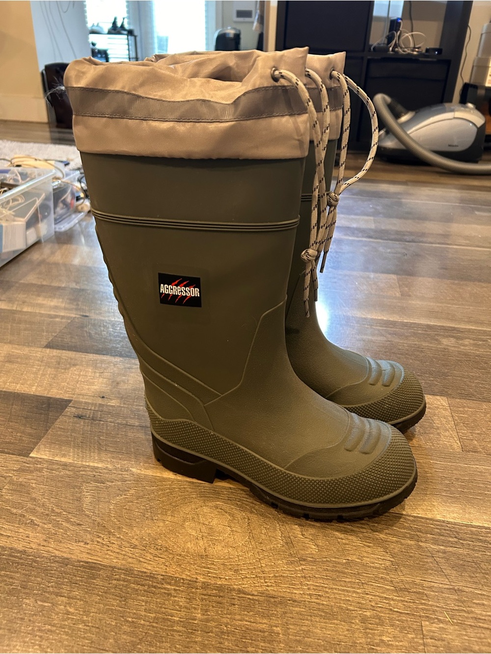 Women Olive Green insulated Waterproof Rubber Boots
